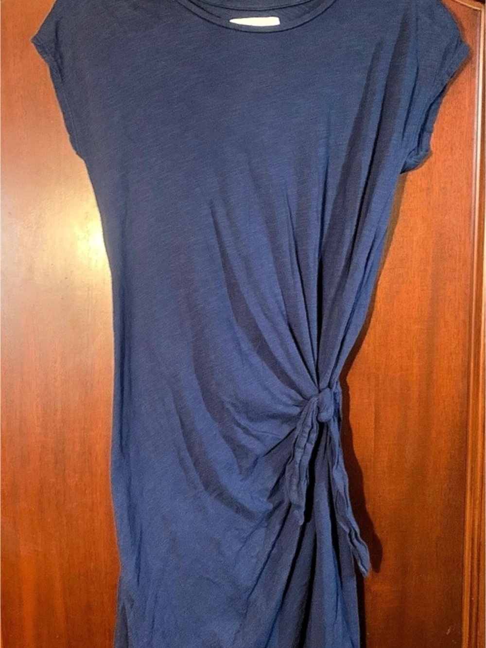 Velvet by Graham & Spencer Gussie Side Tie T-Shirt Dress Blue XS for Anthropolog